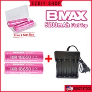3.7V 18650 5200mAh Bmax Flat Top Rechargeable Li-ion Vape Lithium Battery With 4 Slot Charger