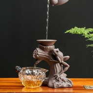 創意紫砂茶漏紫泥慮茶器青蛙懶人茶漏架茶壺漏網茶具配件陶瓷茶濾