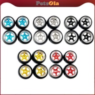 [PETSOLA] 4x Car Rubber Tyre Hard Anodized Wheel Rims Wheel Set for K969 K989 P929 28 High Car