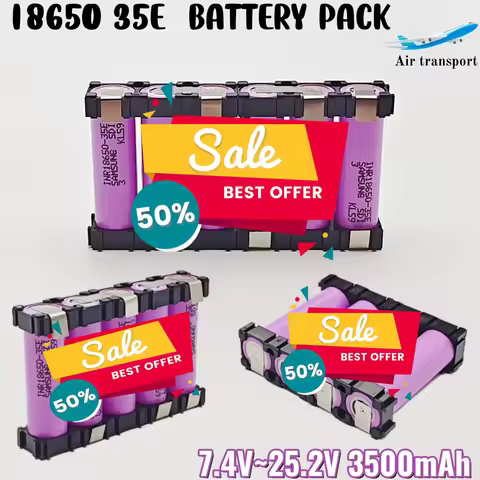 18650 35E battery pack customization 2S1P 3S1P 4S1P 5S1P 6S1P welding 3500mAh battery pack 7.4V~25.2