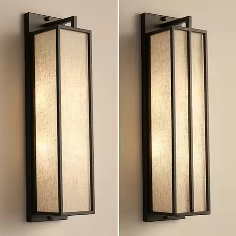 New Chinese Style Wall Lamp Simple Living Room Bedroom Bedside Lamp Villa Stairs Corridor Iron Art L