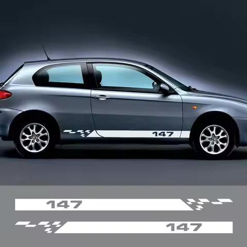 2PCS Car Door Side Stickers Vinyl Film Decoration Decal For Alfa Romeo 147 V6 I4 3.2 GTA Facelift Au