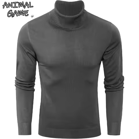 Animal Game Winter Men's Warm Cold Blouse Turtleneck Sweater Luxury Woolen Knitwear Pullover Outdoor