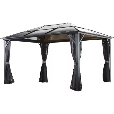 500-5157864 8mm 2 Track No.77 Meridien Hard Top Sun Shelter, 10' by 14', Charcoal