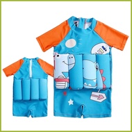 Kids Float Swimsuit Buoyancy Splash-Proof Swimwear Kids Swimsuit Short Sleeve Bathing Suits for Boys