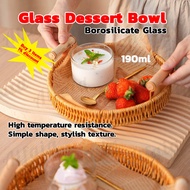 Alfaia 190ml Clear Glass Bowl High Temperature Resistant Yogurt Pudding Glass Cup Fruit Salad Bowls