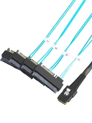 Mini SAS Cable with SATA Power, Internal Mini SAS 36 Pin to 4 x 29 Pin Cord with SATA Power, SFF-808