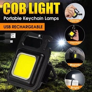 Senter Mini COB LED Recharge Carabiner Keychain Led Magnetic COB