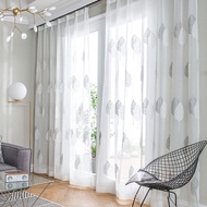 ??Long curtain langsir 270cm with Ring Embroidery Tulle Langsir curtain langsir White Thin curtain l