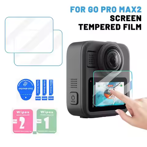 Silicone Case for GoPro MAX2 360 Tempered Glass Screen Protector Protective Lens Cap Housing Cover f