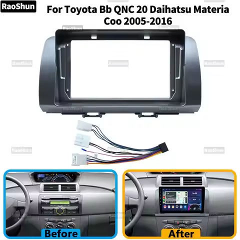 Raoshun Car Radio Fascias Frame For Toyota BB QNC20 Daihatsu Materia Subaru Dex 2005-2016 9 inch Ste