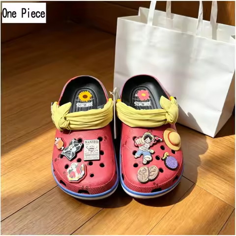 2026 New One Piece Luffy Slippers - Comfortable, Breathable, Lightweight Outdoor Beach Sandals - Per