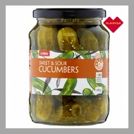Coles Sweet & Sour Cucumbers 680g | Pickled Gherkins | Crunchy Tangy Pickles | to Eat Snack & Salad 