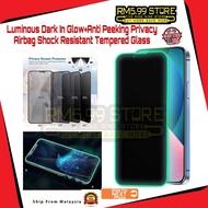 Samsung(Privacy+Luminous Dark Night Light Airbag)A15 A25 A14 A24 A34 A54 A74 A22 M14 A05 A05s Temper