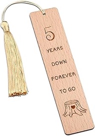 Anniversary Wood Gift for Him Her, Wooden Bookmark 5th Anniversary Wooden Gifts for Wife Husband, 5 