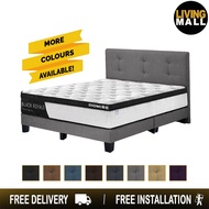 LIVING MALL Parker Series Fabric Divan Bed Frame In Single, Super Single, Queen, And King Size