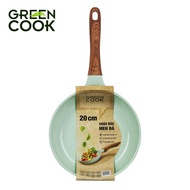 Chảo đúc đáy từ chống dính men đá ceramic xanh ngọc Green Cook GCP06 - Dùng cho mọi loại bếp - Gian