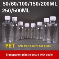 [Transparent Plastic Bottle] 50ml/100/200/500 Potion Bottle Transparent Plastic Bottle Dispensing Di