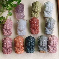 Y1116L Alxa Agate Void Tibetan Bodhisattva Belongs To Cow, Tiger Guardian God 25.9 X 14.8 X 13.9 Hea