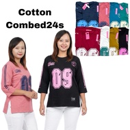 Women's baseball top 7/8 baju perempuan t shirt perempuan