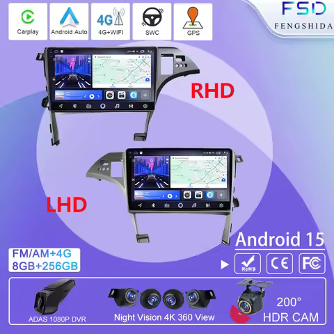 Android Auto For Toyota Prius 3 XW30 2009 - 2015 RHD Car Radio Multimedia Video Player GPS Navigatio