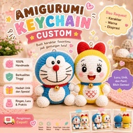 GANTUNGAN Amigurumi doraemon and friend amigurumi handmade doraemon keychain custom doraemon keychai