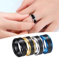 Smart Ring Stainless Steel Temperature Ring 8mm Color Changing Mood Ring Unisex Fashion Jewelry