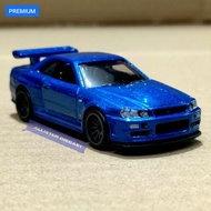 LOOSE PREMIUM Hot Wheels Nissan Skyline GTR R34 Hotwheels Nissan Skylinebiru R34 Blue Hot Wheels Nis