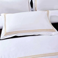 2pcs/set 55*85cm 2pcs Luxury Cure Cotton Embroidery 5 Stars Hotel Supplies Pillowcase Cover White En