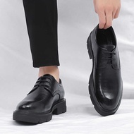 Height Increasing Shoes 10CM Inner Height Increasing Men's Business Formal Leather Shoes Fleece Offi
