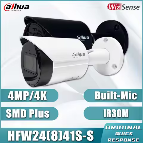 Dahua IPC-HFW2441S-S IPC-HFW2841S-S 4MP 4K 5MP IP Network Camera Wizsense SMDplus Mini POE Monitor W