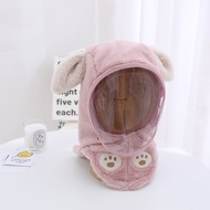 Mũ Len Lông Cừu Cho Bé Kèm Kính Chắn Gió 1-9 Tuổi Mẫu Tai Thỏ M61 - thời trang cho bé 268