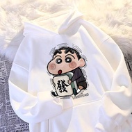 Retro Crayon Shin Chan Long Sleeve Hoodie for Men Women Casual Harajuku Style Thin Top