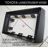 กรอบจอแอนดรอยด์ หน้ากากวิทยุ หน้ากากวิทยุรถยนต์ TOYOTA LandCRUSIOR VX100/ LEXUS LX470 ปี 1998-2005 สำหรับเปลี่ยนจอ Android 9"