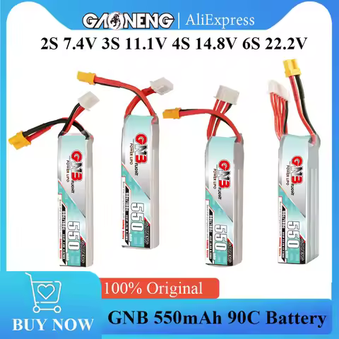 GAONENG GNB 550mAh 90C 2S 7.4V 3S 11.1V 4S 14.8V 6S 22.2V 90C LiPo Battery with XT30 Plug for FPV