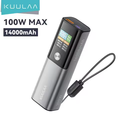 KUULAA Power Bank 14000mAh Portable Charger 100W PD Fast Charging External Battery PowerBank for Mac