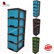 Fully Assembled - 5 Tier Plastic Cabinet / Plastic Drawer / Clothes Organization