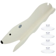 洗碗池吸盤式防濺水工具 卡通小熊廚房水槽擋水板（白色）