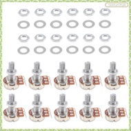 [J X Q K] Guitar Small Size Pots A500K Potentiometers For Guitar  Parts (Pack Of 10)