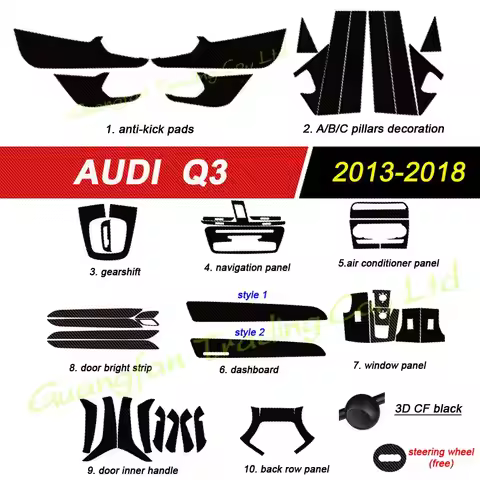 3D/5D Carbon Fiber Car Interior Cover Center Console Color Sticker Decals Products Parts Accessories