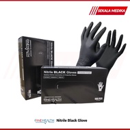 HITAM Onehealth Black Nitrile Gloves 100pcs/Box