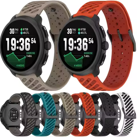 1X Silicon Wristband For Suunto Race2 Race 2 Run Sunnto9 Peak Pro Smartwatch Replacement Strap Silic