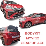 Myvi 2022-2024/MYVI GEN 3 Gear Up Ace Bodykit Skirting With Paint SIAP CAT FULL SET PP ORI MATERIAL 