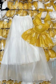 Set Thời Trang Nữ Áo Mango Có Mút Phối Váy Tơ Dài – Hàng Cao Cấp Hot Trend dx