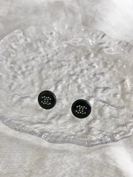 【VintageShop solo 日本直送中古包專賣店】CHANEL 香奈兒 經典黑色 綴飾 雙 C Logo 耳環