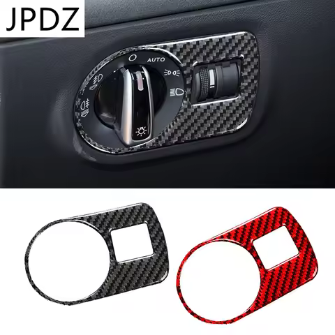 Carbon fiber interior trim cover dustproof headlight switch trim sticker For Audi TT 8n 8J MK1 Mk2 M