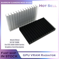 Active Backside Aluminum Radiator For RTX 3080 3090 Series Graphics Card Backplate, GPU VRAM Heat-Sink BlackSilver, 50*90*15MM