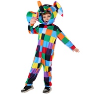 2PCS Elmer the Elephant Children's Halloween boys girls cosplay party holiday stage performance cost