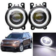 BINGWFPT Angel Eyes Fog Lamps Light Car Styling Front Bumper LED Fog Lights Lamp With Len For Ford Explorer 2011 2012 2013 2014