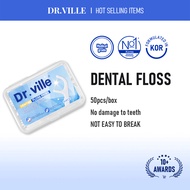 【Dr.ville】Dissposable Dental Floss *50Pcs Picks Stick Tooth Care Floss